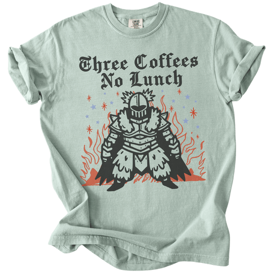 Three Coffees No Lunch Tee - The Rogue Petal Co. - T-Shirt