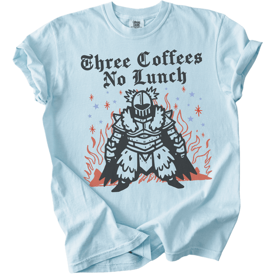 Three Coffees No Lunch Tee - The Rogue Petal Co. - T-Shirt