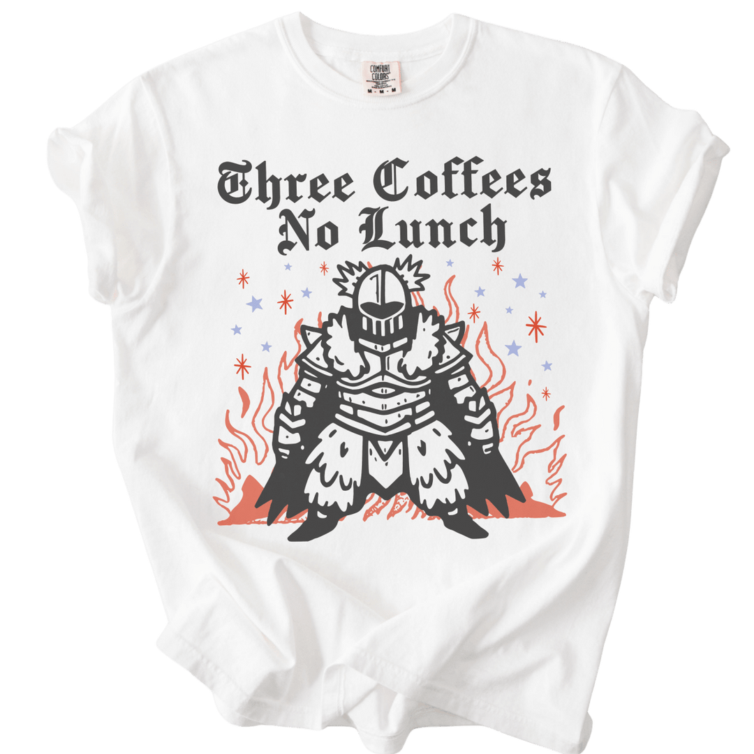 Three Coffees No Lunch Tee - The Rogue Petal Co. - T-Shirt