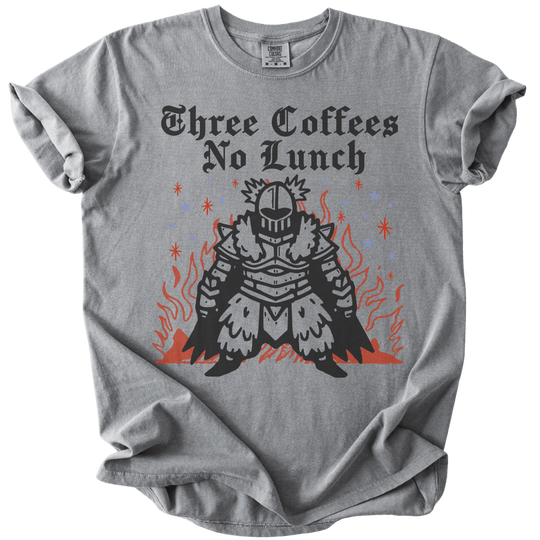 Three Coffees No Lunch Tee - The Rogue Petal Co. - T-Shirt