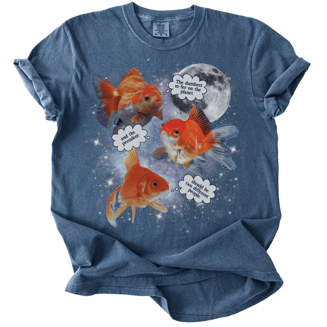 Three Moon Goldfish Thoughts Dumb M-fer Tee - The Rogue Petal Co. - T-Shirt