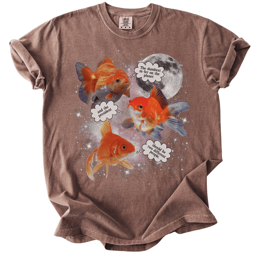Three Moon Goldfish Thoughts Dumb M-fer Tee - The Rogue Petal Co. - T-Shirt