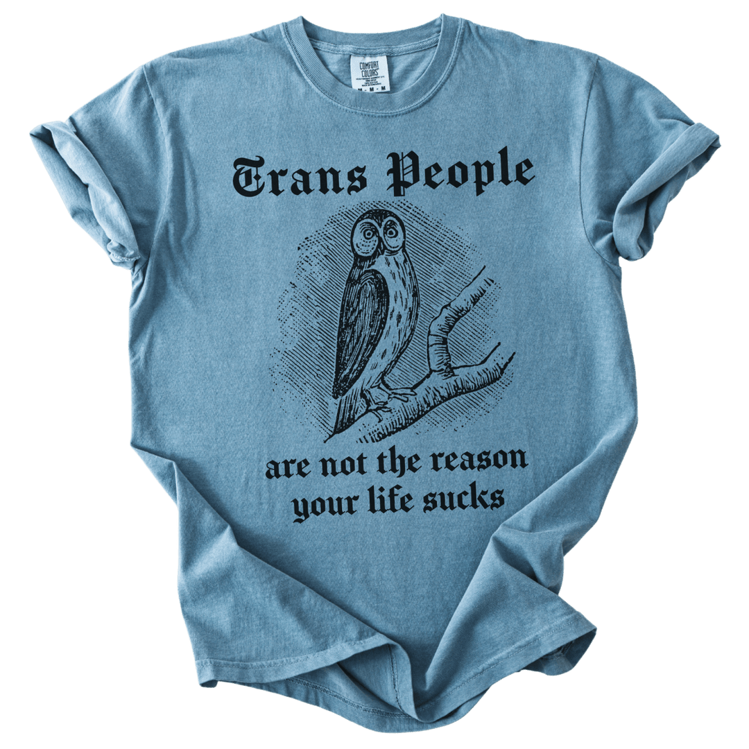 Trans People Are Not The Reason Owl Tee - The Rogue Petal Co. - T-Shirt