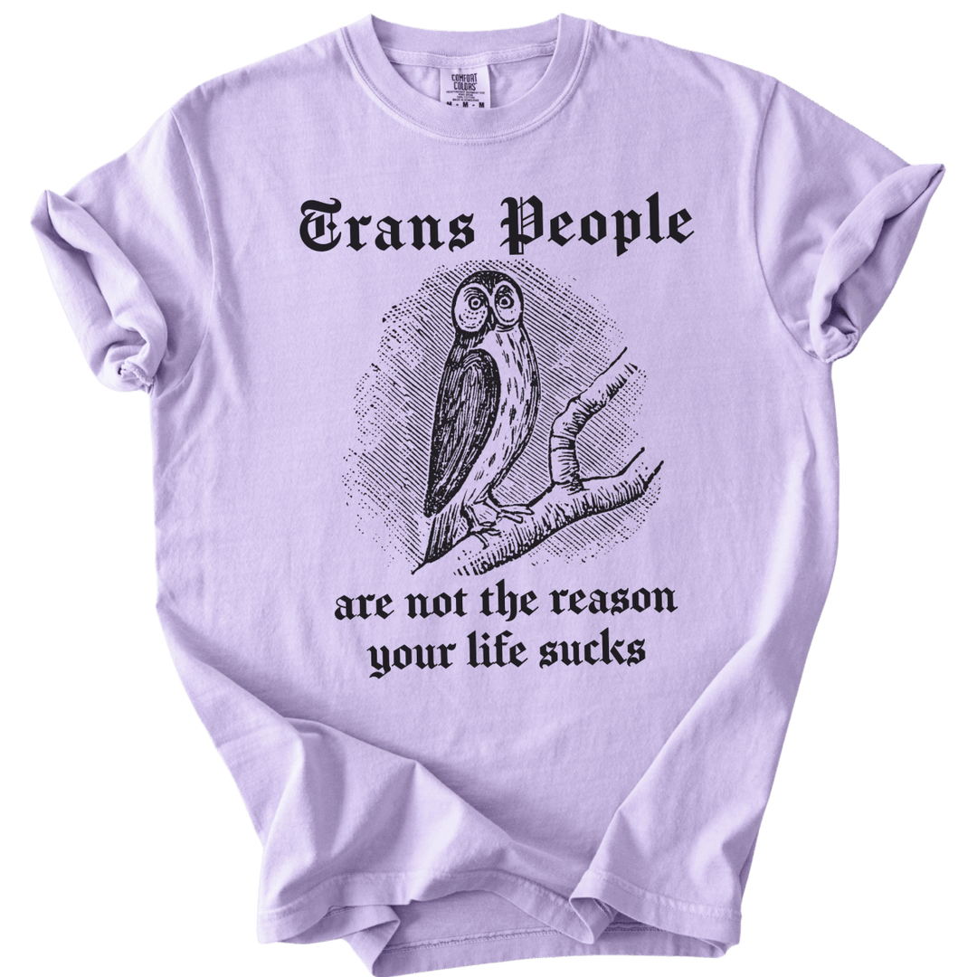 Trans People Are Not The Reason Owl Tee - The Rogue Petal Co. - T-Shirt