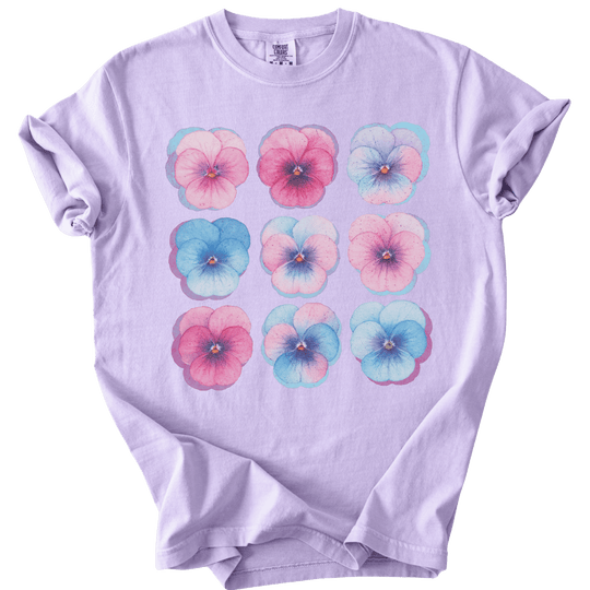 Trans Pride Pansies Tee - The Rogue Petal Co. - T-Shirt