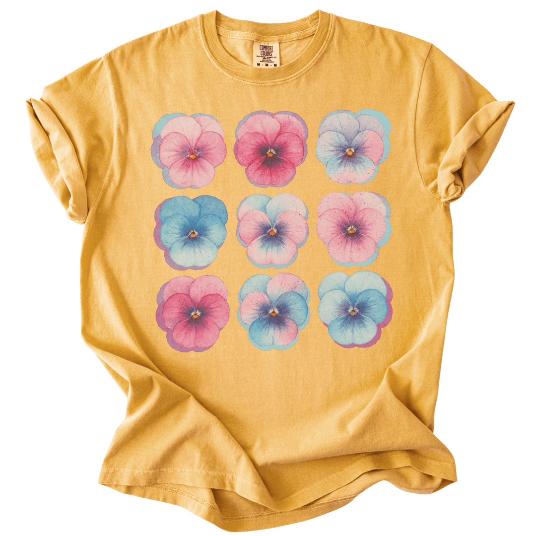 Trans Pride Pansies Tee - The Rogue Petal Co. - T-Shirt