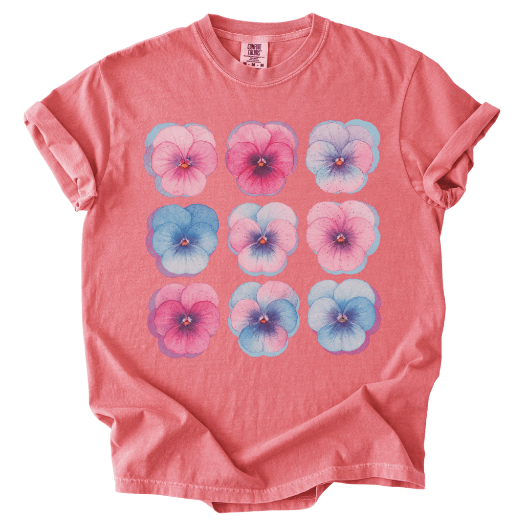 Trans Pride Pansies Tee - The Rogue Petal Co. - T-Shirt