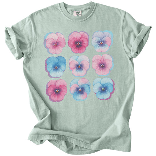 Trans Pride Pansies Tee - The Rogue Petal Co. - T-Shirt