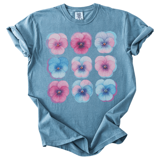 Trans Pride Pansies Tee - The Rogue Petal Co. - T-Shirt