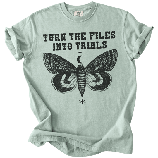 Turn The Files Into Trials Moth Tee - The Rogue Petal Co. - T-Shirt