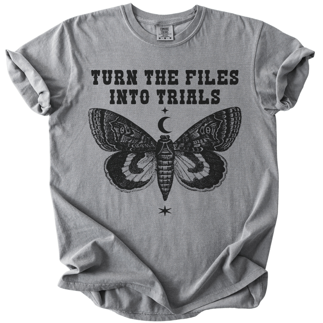 Turn The Files Into Trials Moth Tee - The Rogue Petal Co. - T-Shirt