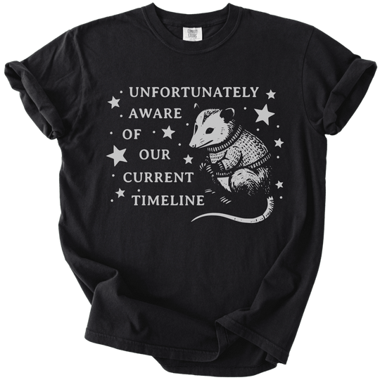 Unfortunately Aware of Our Current Timeline Tee - The Rogue Petal Co. - T-Shirt