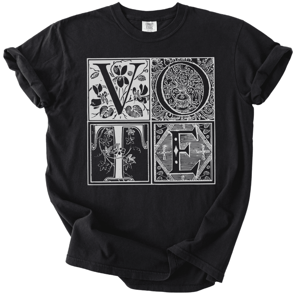Vintage Blockletter Vote Tee - The Rogue Petal Co. -