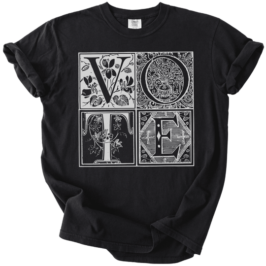 Vintage Blockletter Vote Tee - The Rogue Petal Co. -