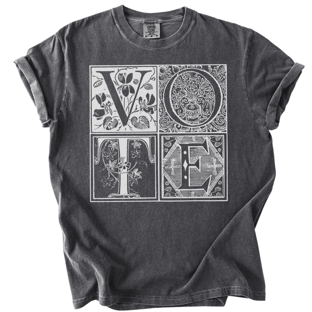 Vintage Blockletter Vote Tee - The Rogue Petal Co. -