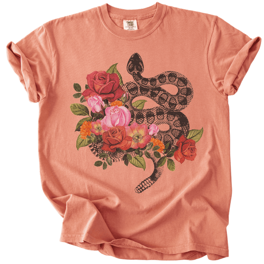 Vintage Floral Snake Tee - The Rogue Petal Co. - T-Shirt