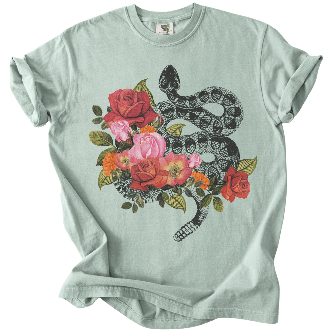 Vintage Floral Snake Tee - The Rogue Petal Co. - T-Shirt