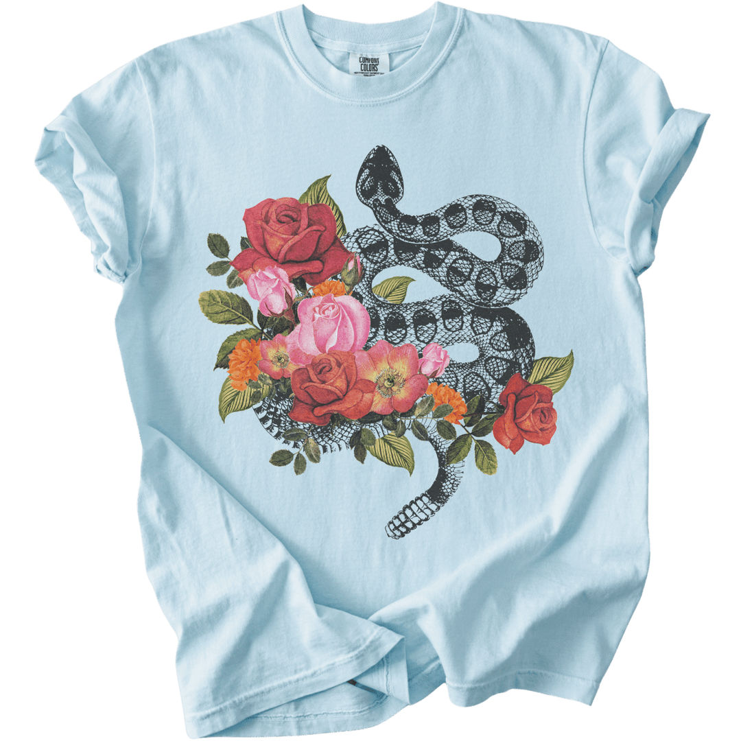 Vintage Floral Snake Tee - The Rogue Petal Co. - T-Shirt