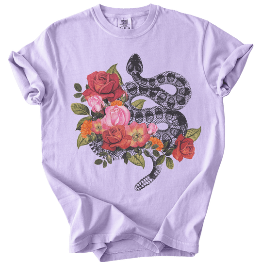 Vintage Floral Snake Tee - The Rogue Petal Co. - T-Shirt