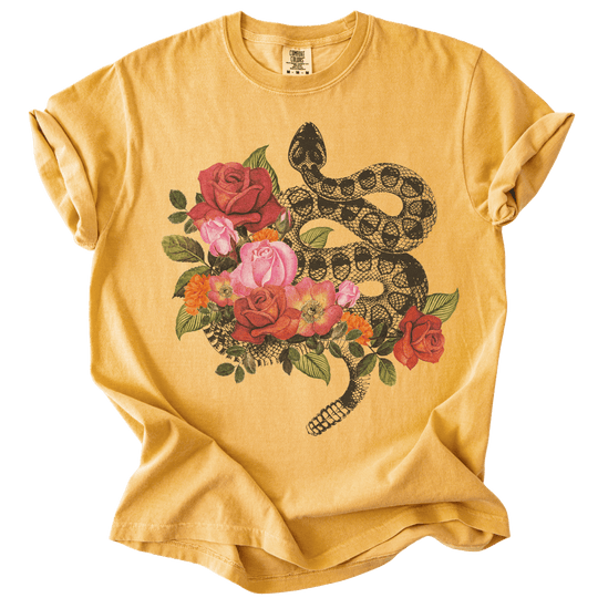 Vintage Floral Snake Tee - The Rogue Petal Co. - T-Shirt
