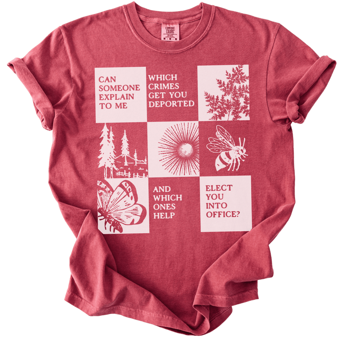 Which Crimes Get You Deported Vs Elected Tee - The Rogue Petal Co. - T-Shirt