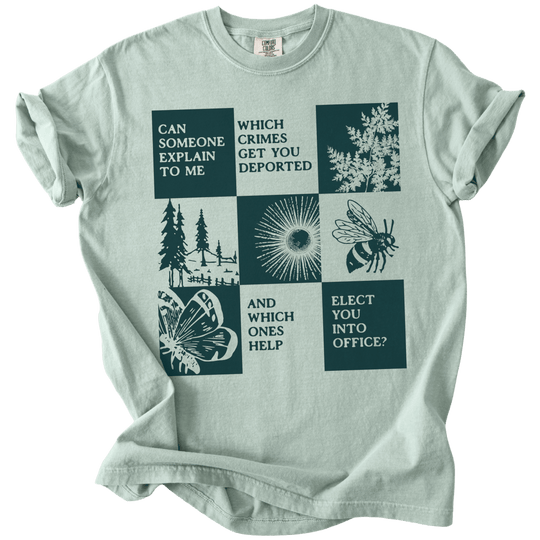 Which Crimes Get You Deported Vs Elected Tee - The Rogue Petal Co. - T-Shirt
