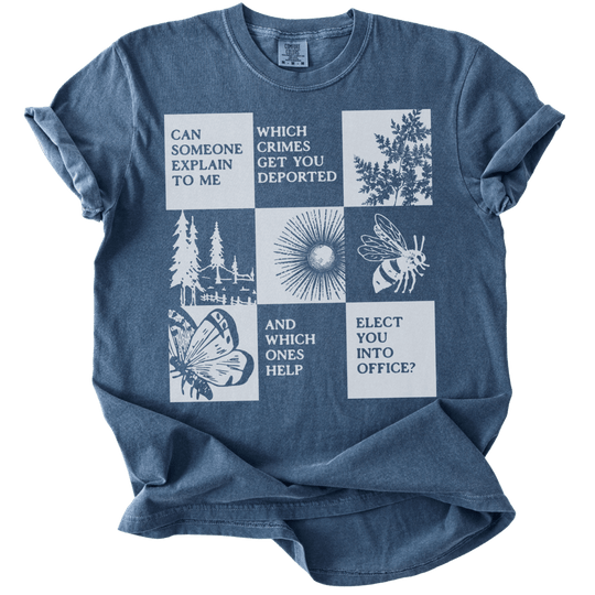 Which Crimes Get You Deported Vs Elected Tee - The Rogue Petal Co. - T-Shirt