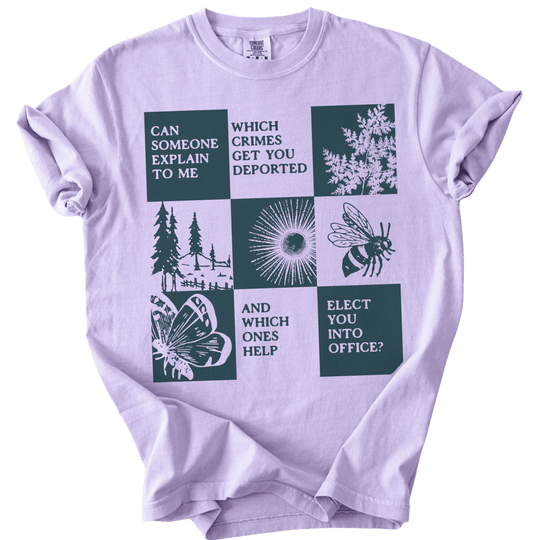 Which Crimes Get You Deported Vs Elected Tee - The Rogue Petal Co. - T-Shirt