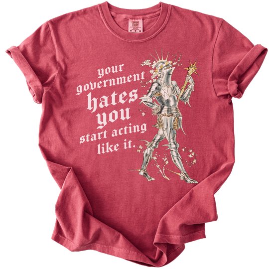 Your Government Hates You Knight Tee - The Rogue Petal Co. - T-Shirt