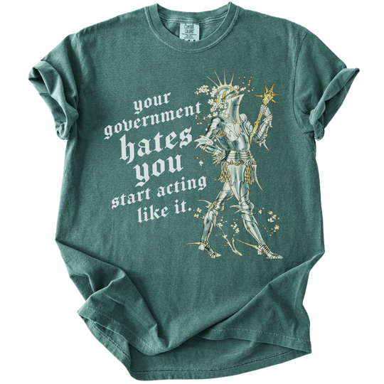 Your Government Hates You Knight Tee - The Rogue Petal Co. - T-Shirt