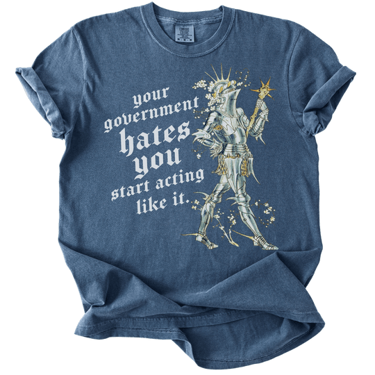 Your Government Hates You Knight Tee - The Rogue Petal Co. - T-Shirt