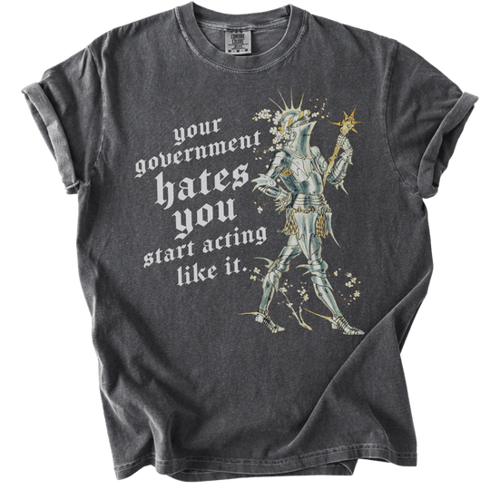 Your Government Hates You Knight Tee - The Rogue Petal Co. - T-Shirt